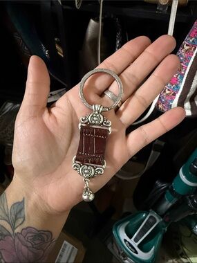 Brighton Leather and Silver-Tone Keychain